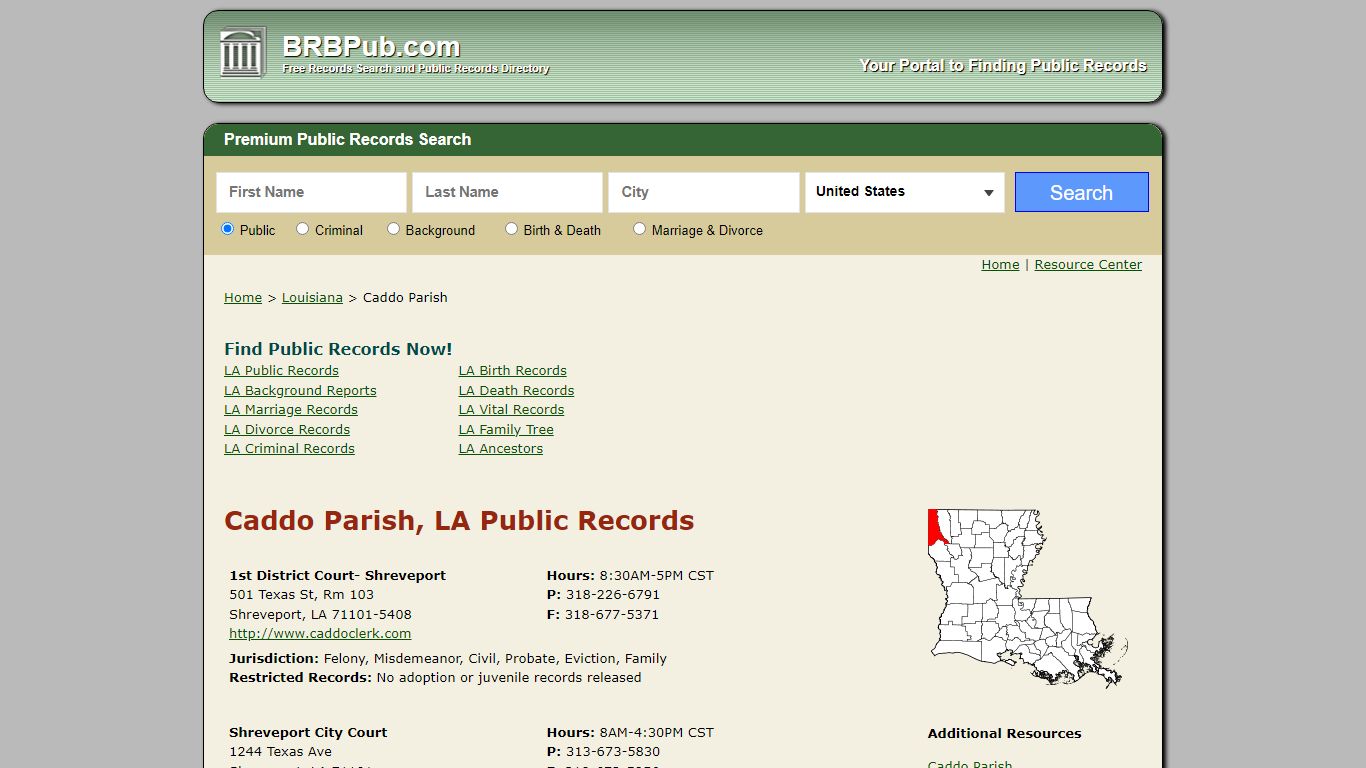 Caddo Parish Public Records | Search Louisiana Government Databases